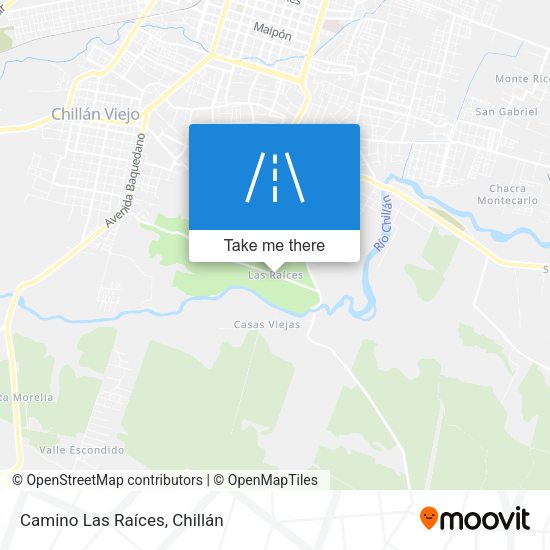 Camino Las Raíces map