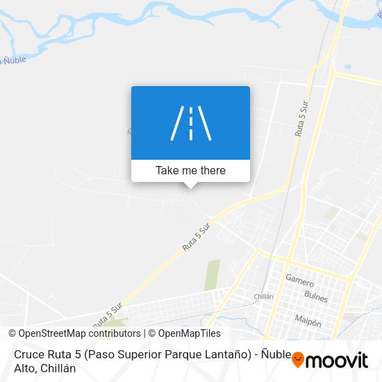 Cruce Ruta 5 (Paso Superior Parque Lantaño) - Ñuble Alto map