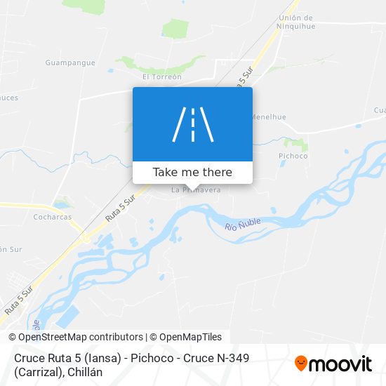 Cruce Ruta 5 (Iansa) - Pichoco - Cruce N-349 (Carrizal) map