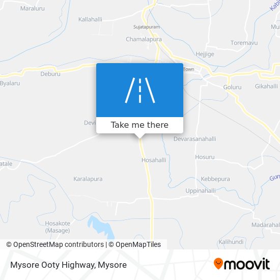 Mysore Ooty Highway map