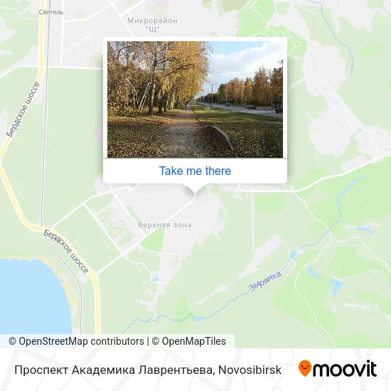 Проспект Академика Лаврентьева map