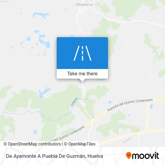 De Ayamonte A Puebla De Guzmán map