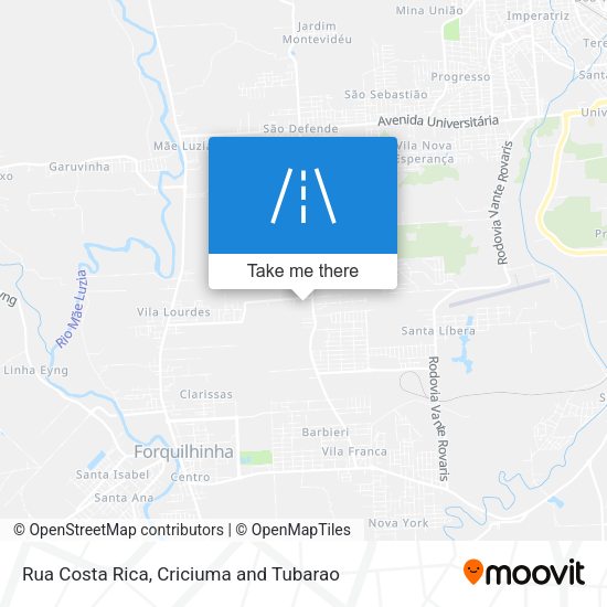 Rua Costa Rica map