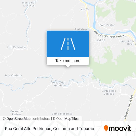 Rua Geral Alto Pedrinhas map
