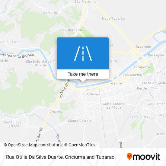 Mapa Rua Otília Da Silva Duarte