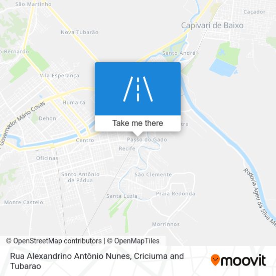 Rua Alexandrino Antônio Nunes map
