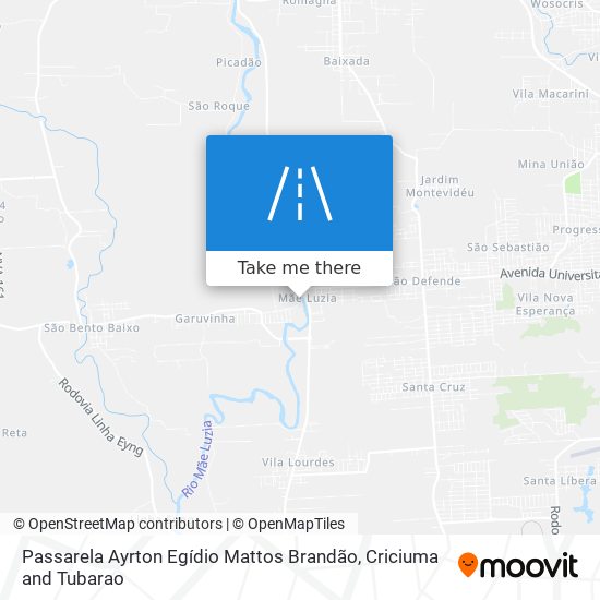 Mapa Passarela Ayrton Egídio Mattos Brandão