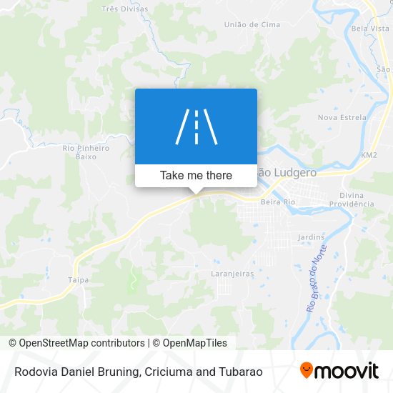 Rodovia Daniel Bruning map