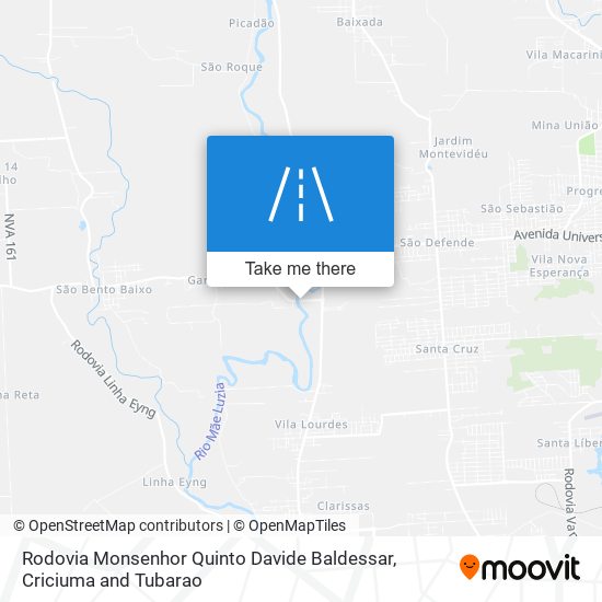 Mapa Rodovia Monsenhor Quinto Davide Baldessar