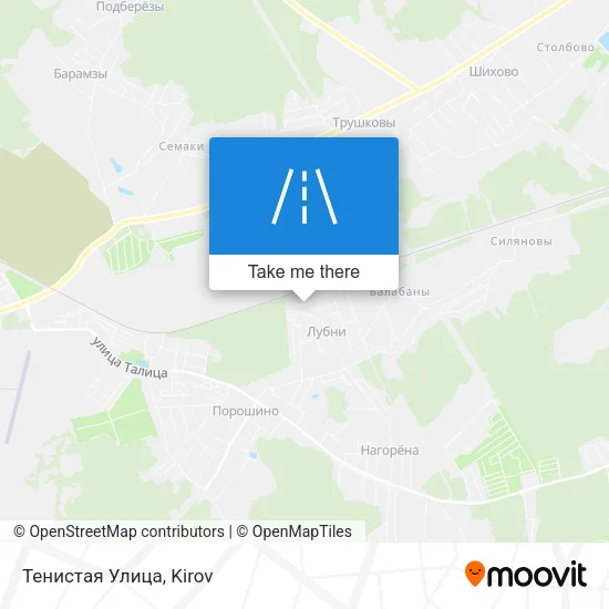 Тенистая Улица map