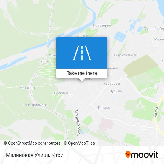 Малиновая Улица map
