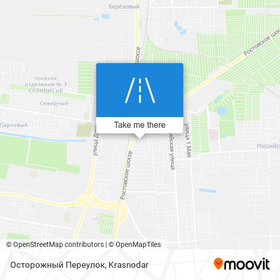 Осторожный Переулок map