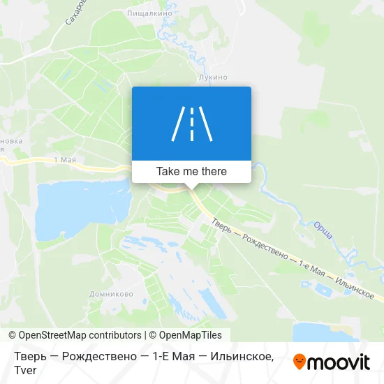 Тверь — Рождествено — 1-Е Мая — Ильинское map