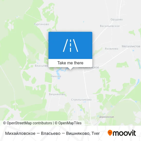 Михайловское — Власьево — Вишняково map