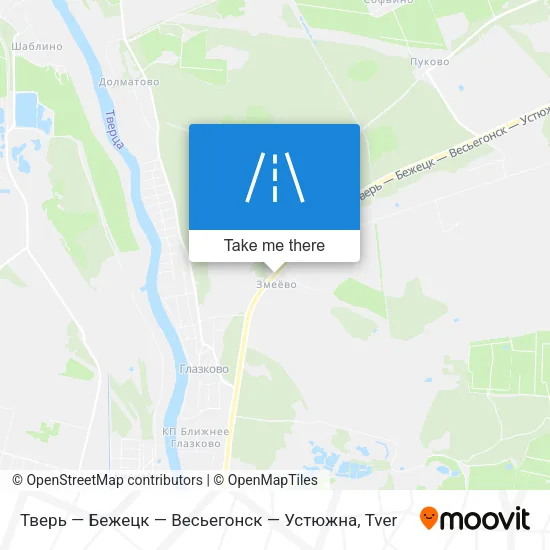 Тверь — Бежецк — Весьегонск — Устюжна map