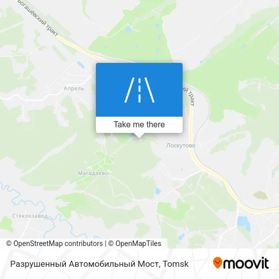 Разрушенный Автомобильный Мост map