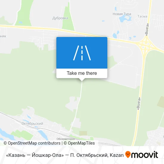 «Казань — Йошкар-Ола» — П. Октябрьский map