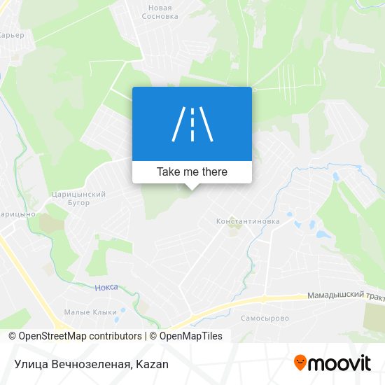 Улица Вечнозеленая map