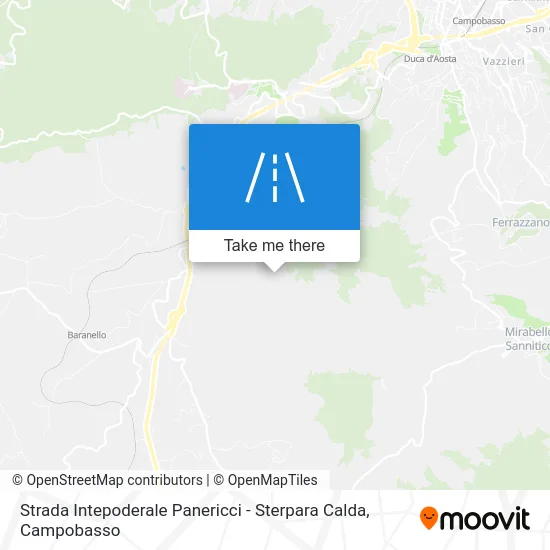 Panericci - Sterpara Calda Interpoderal Road map