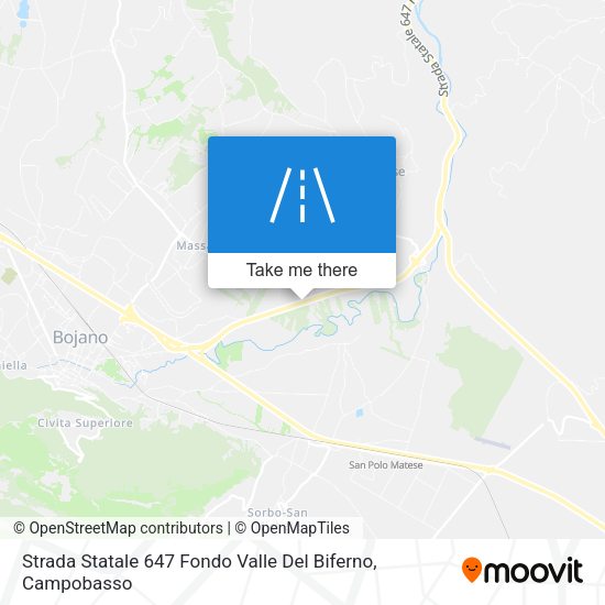 Strada Statale 647 Fondo Valle Del Biferno map