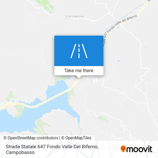 Strada Statale 647 Fondo Valle Del Biferno map