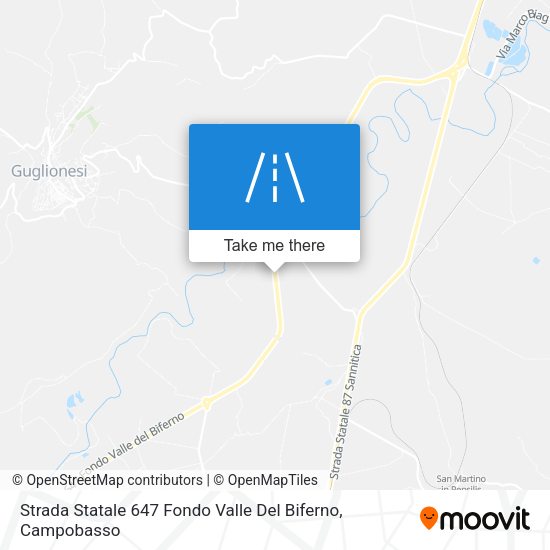 Strada Statale 647 Fondo Valle Del Biferno map