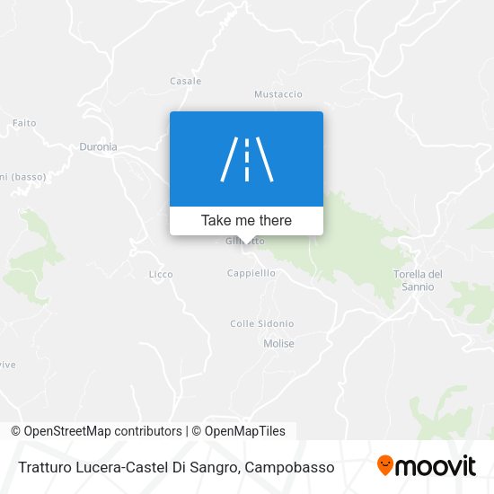 Tratturo Lucera-Castel Di Sangro map