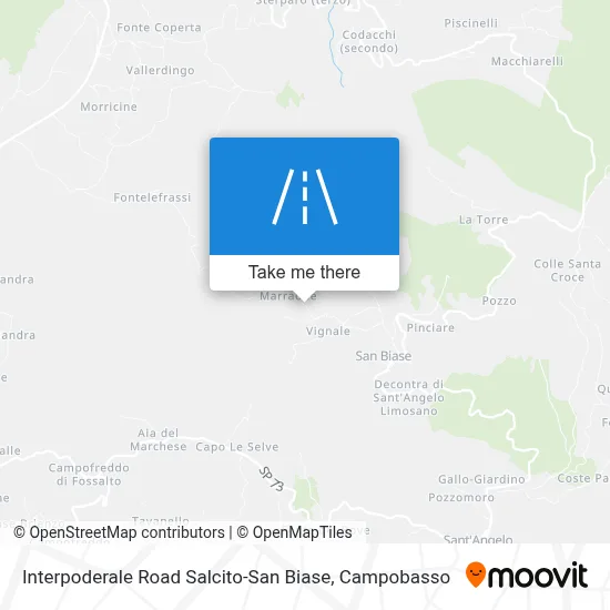 Interpoderale Road Salcito-San Biase map
