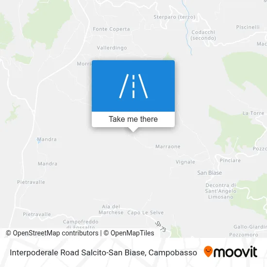 Interpoderale Road Salcito-San Biase map