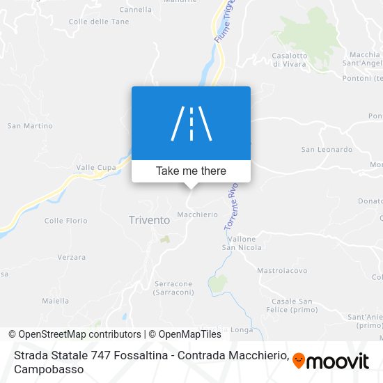 Strada Statale 747 Fossaltina - Contrada Macchierio map