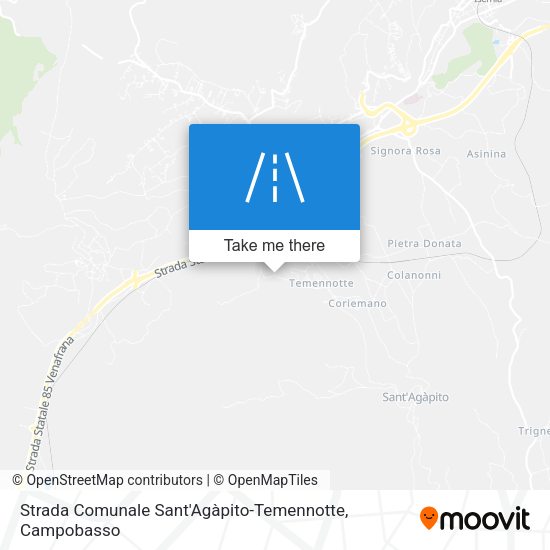 Strada Comunale Sant'Agàpito-Temennotte map