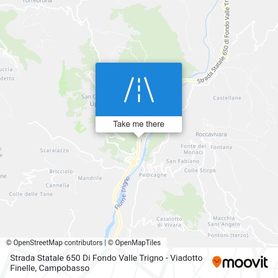 Strada Statale 650 Di Fondo Valle Trigno - Viadotto Finelle map