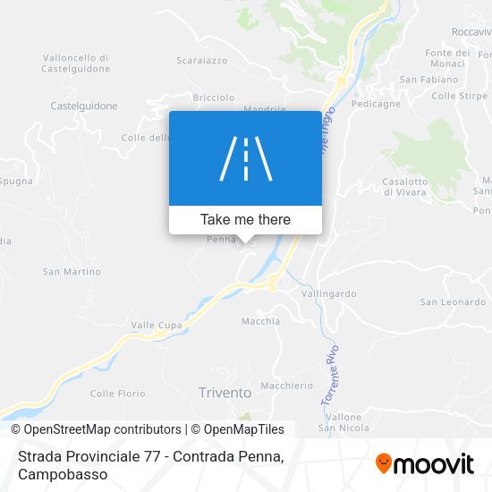 Strada Provinciale 77 - Contrada Penna map