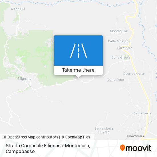 Strada Comunale Filignano-Montaquila map