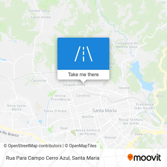 Rua Para Campo Cerro Azul map