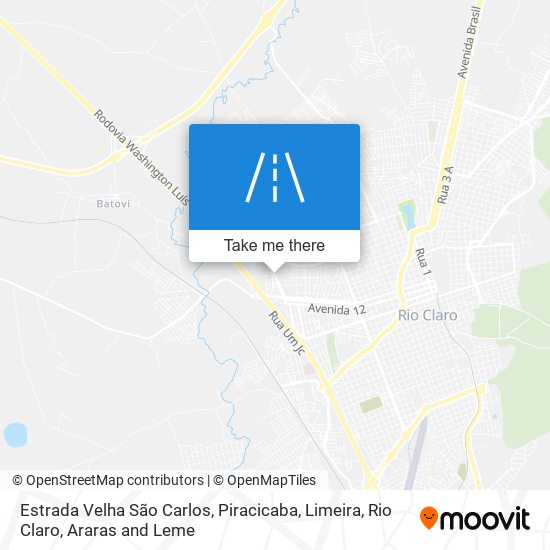 Mapa Estrada Velha São Carlos