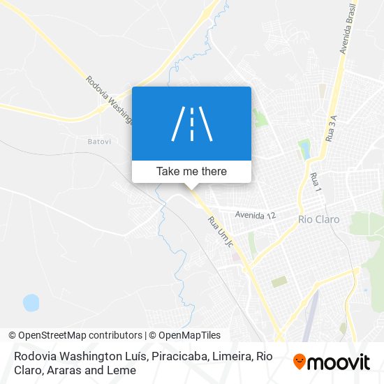 Mapa Rodovia Washington Luís