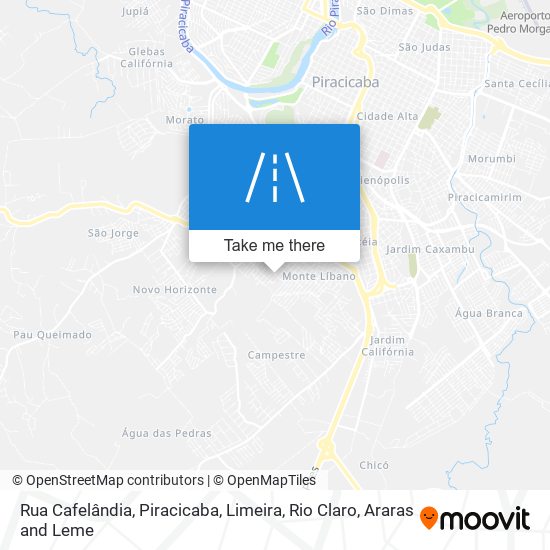 Mapa Rua Cafelândia