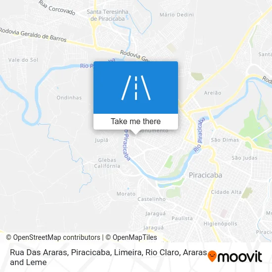 Rua Das Araras map