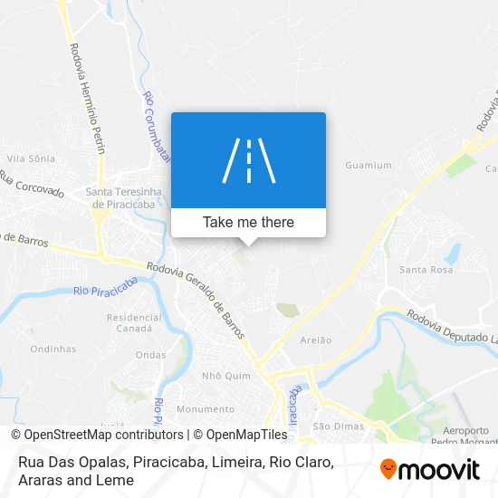 Rua Das Opalas map