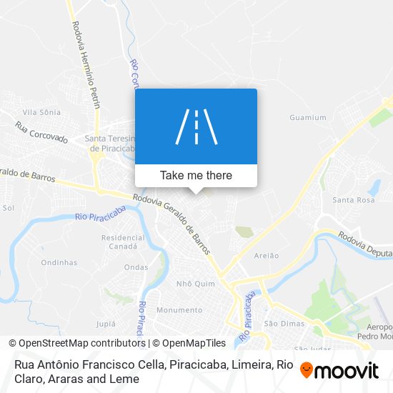 Rua Antônio Francisco Cella map