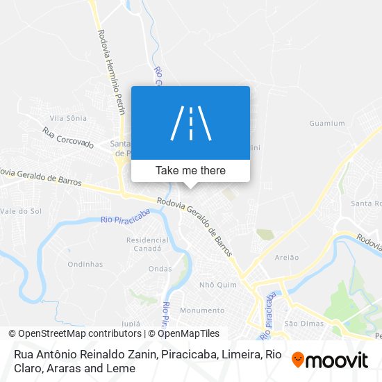 Rua Antônio Reinaldo Zanin map