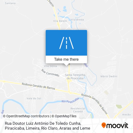 Mapa Rua Doutor Luiz Antônio De Toledo Cunha