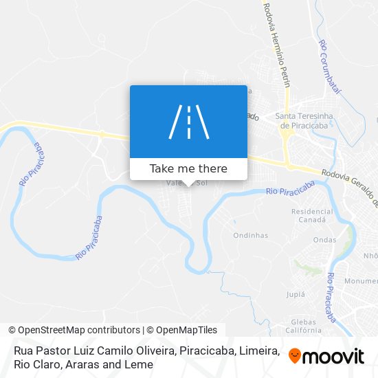 Mapa Rua Pastor Luiz Camilo Oliveira