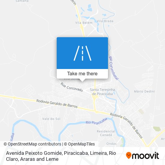 Mapa Avenida Peixoto Gomide