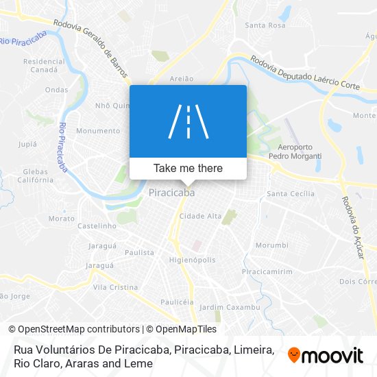 Rua Voluntários De Piracicaba map