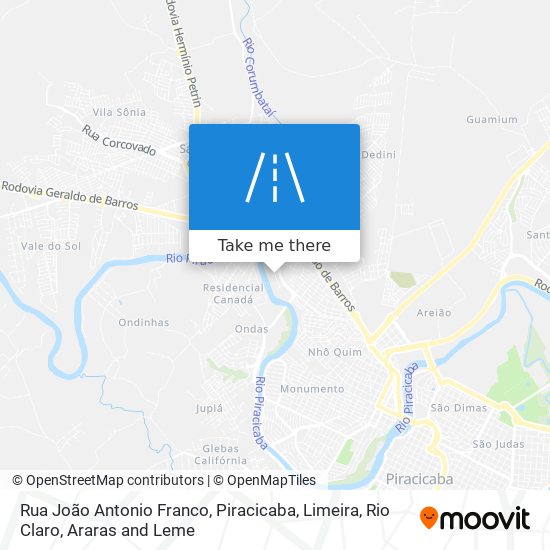 Mapa Rua João Antonio Franco