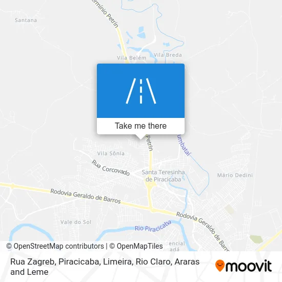 Rua Zagreb map