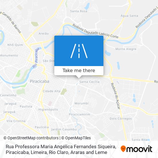 Mapa Rua Professora Maria Angélica Fernandes Siqueira