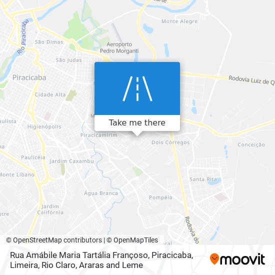 Mapa Rua Amábile Maria Tartália Françoso